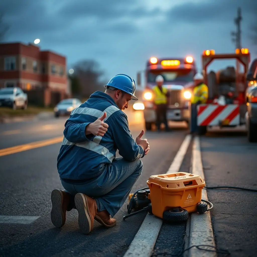 A close-up of a professional tow truck operator using a digital dispatch system to ensure a fast arrival in Everett.